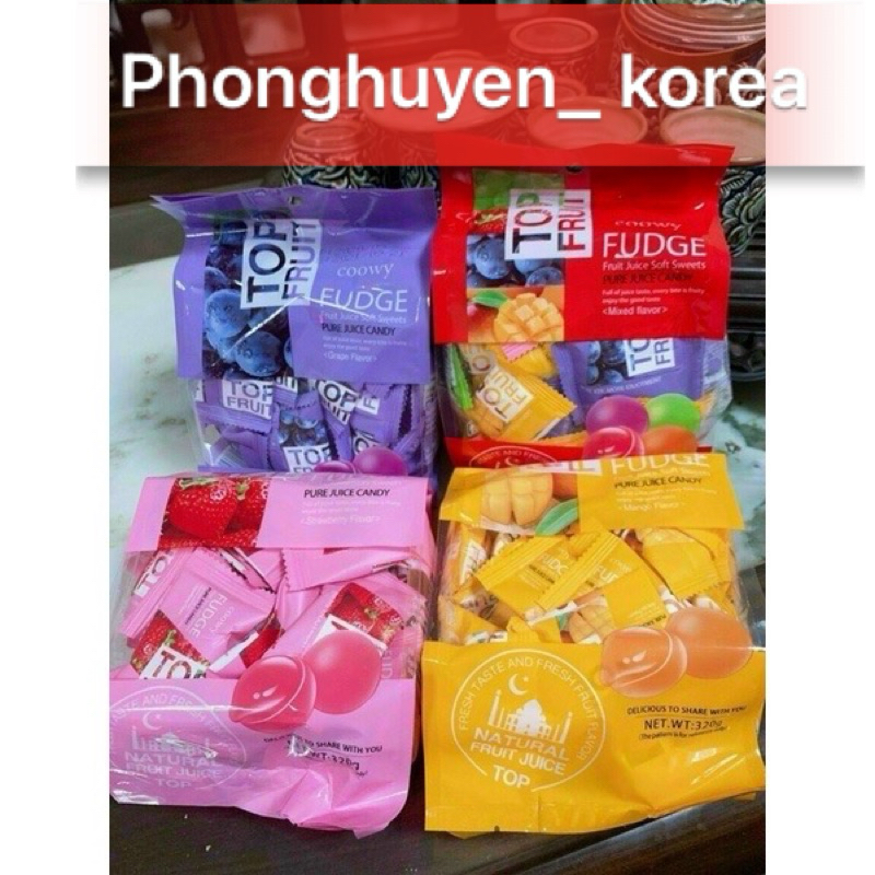 Kẹo Trái Cây Top Fruit Gói 320G (Vị Xoài/Nho/Dâu/ tổng hợp )