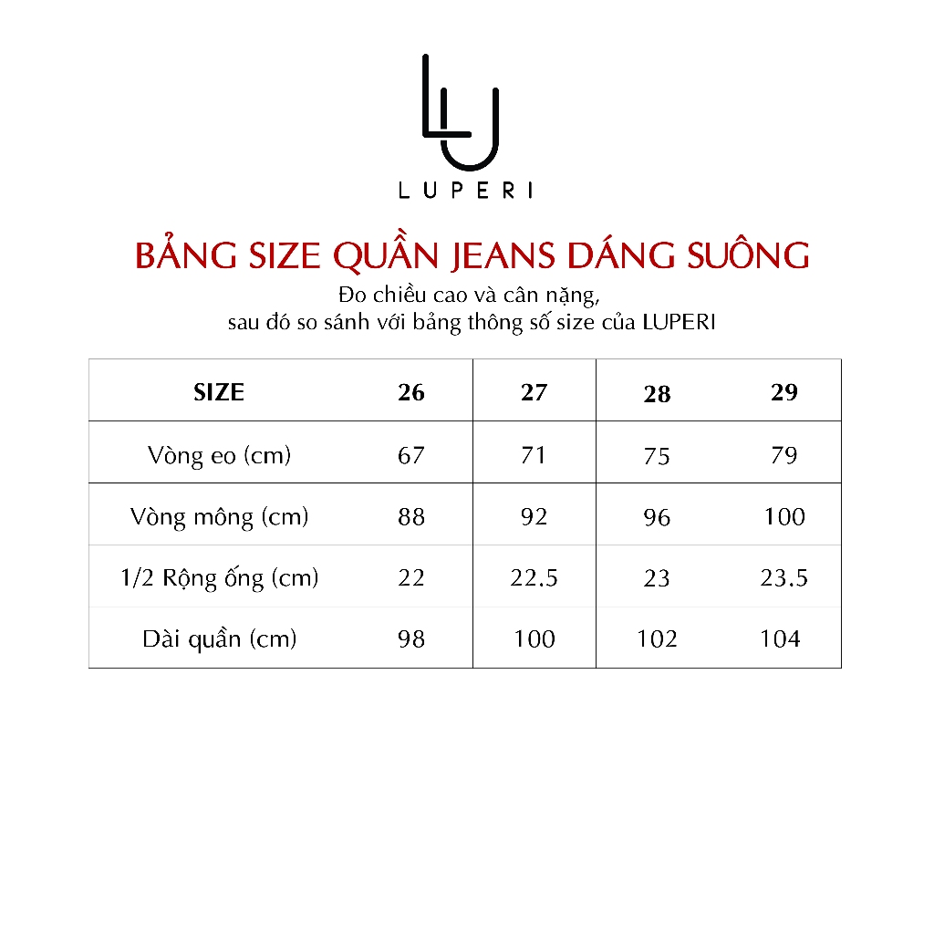 Quần Jeans Nữ Dáng Suông Cao Cấp LUPERI LFQJ185 Kiểu Dáng Thời Trang Thời Thượng Co Giãn Thoải Mái