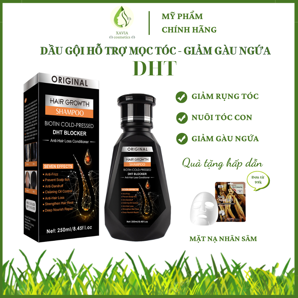 Dầu gội thảo dược hỗ trợ mọc tóc DHT, Giảm gàu ngứa, Tóc mọc chắc khoẻ - XAVIA COSMETICS