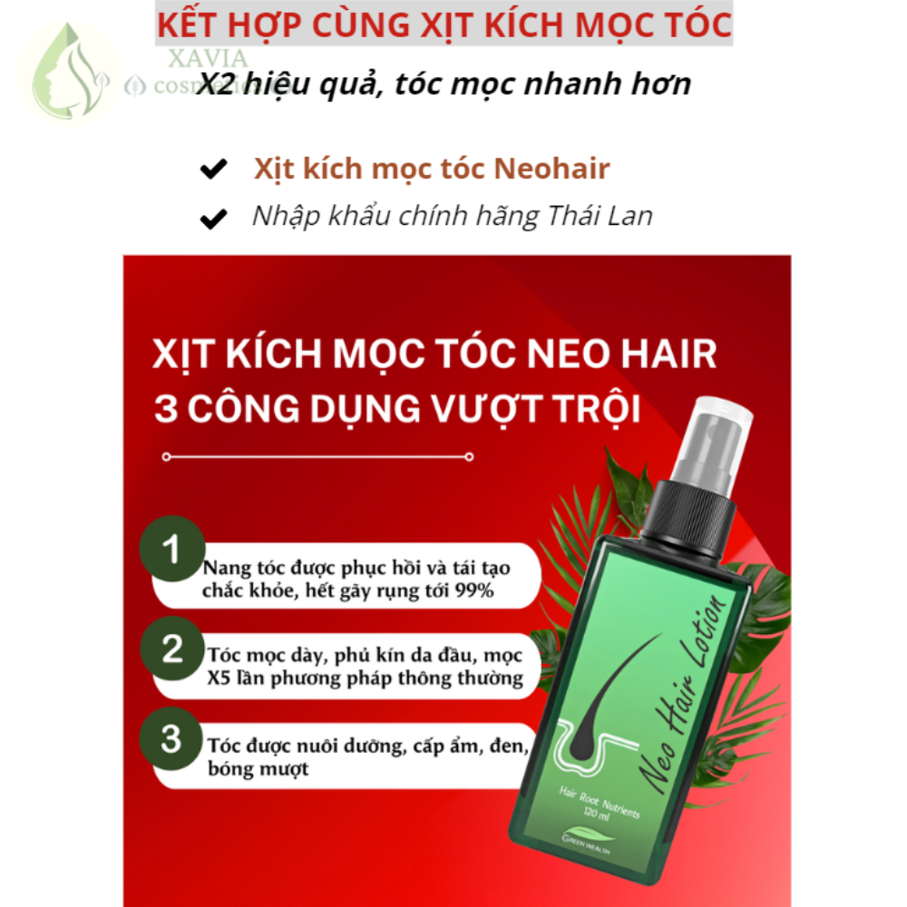 Dầu gội thảo dược hỗ trợ mọc tóc DHT, Giảm gàu ngứa, Tóc mọc chắc khoẻ - XAVIA COSMETICS
