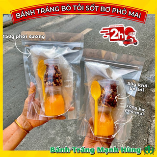 Combo bánh tráng bò tỏi sốt bơ phô mai - bánh tráng mạnh hùng