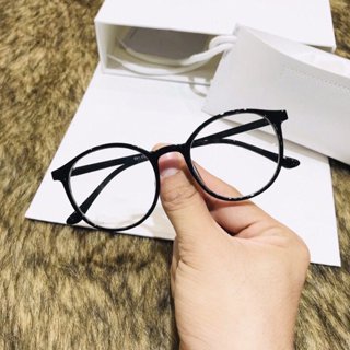 Kính giả cận thời trang nam nữ gọng kính tròn mắt mèo không độ chống tia UV cute phong cách Ulzzang đẹp giá rẻ 055