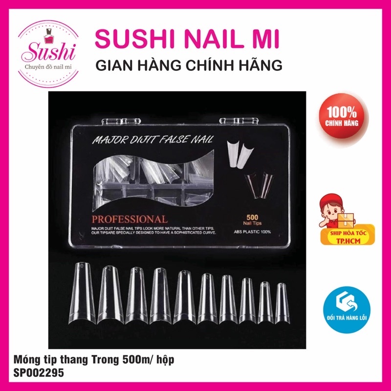 Móng tip nối nhọn, thang dài 500m/ hộp chuyên dụng - Sushi nail mi