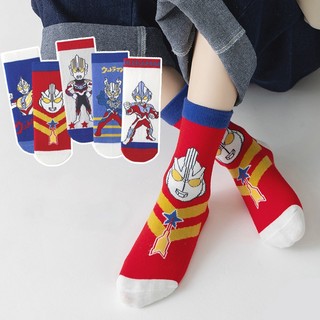 Sét 5 đôi tất trẻ em cổ cao cotton Siêu nhân Điện Quang
