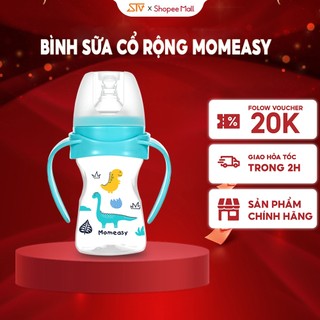 Bình Sữa Momeasy 150ML Cổ Rộng Họa Tiết Dễ Thương Cho Bé
