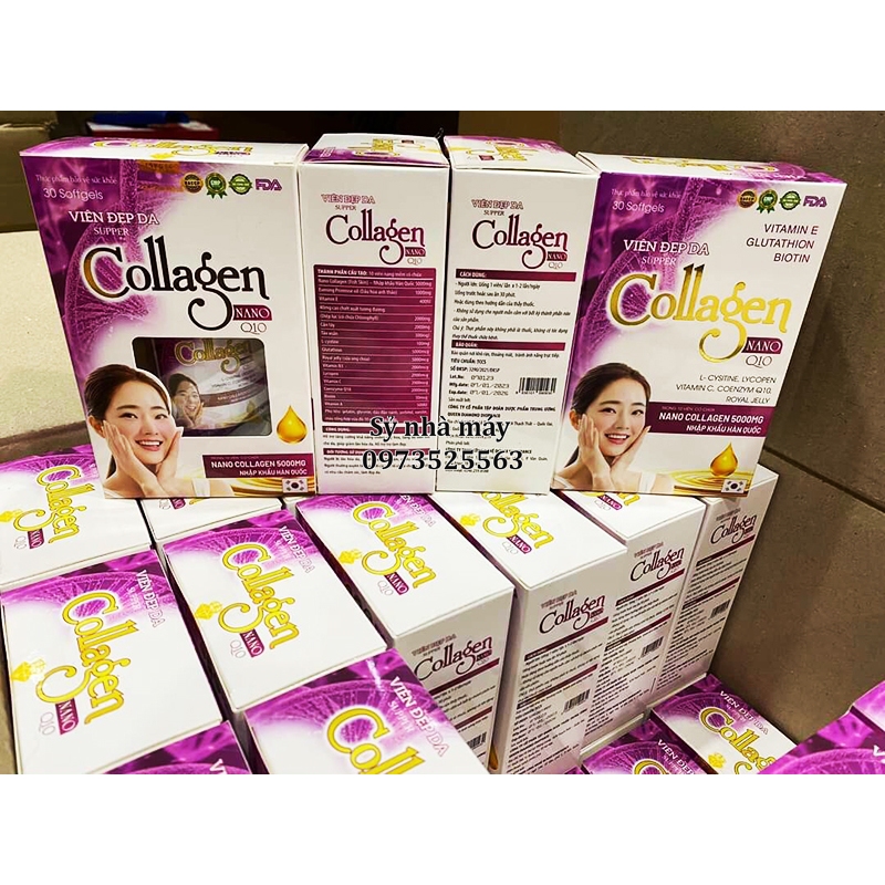 Viên uống Collagen Nano Q10 giúp đẹp da, căng da, mờ sạm, nám