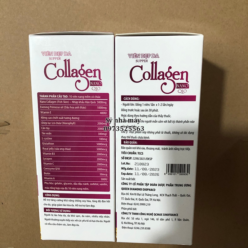 Viên uống Collagen Nano Q10 giúp đẹp da, căng da, mờ sạm, nám