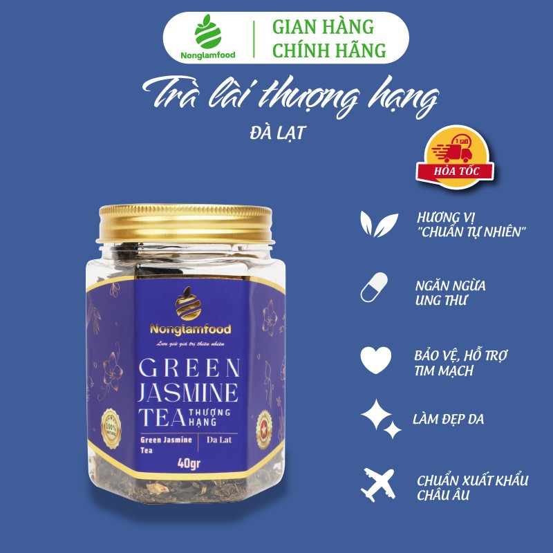 [HẠT MỨT TẾT 2024]Trà lài - Green Jasmine Tea Nonglamfood hũ 40g | Quà tặng cao cấp Xuân Giáp Thìn cho người thân