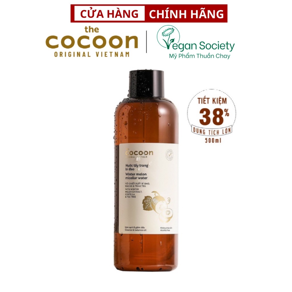 [Special Deal ] Nước tẩy trang bí đao The Cocoon Vietnam 500ml thuần chay cho da dầu mụn