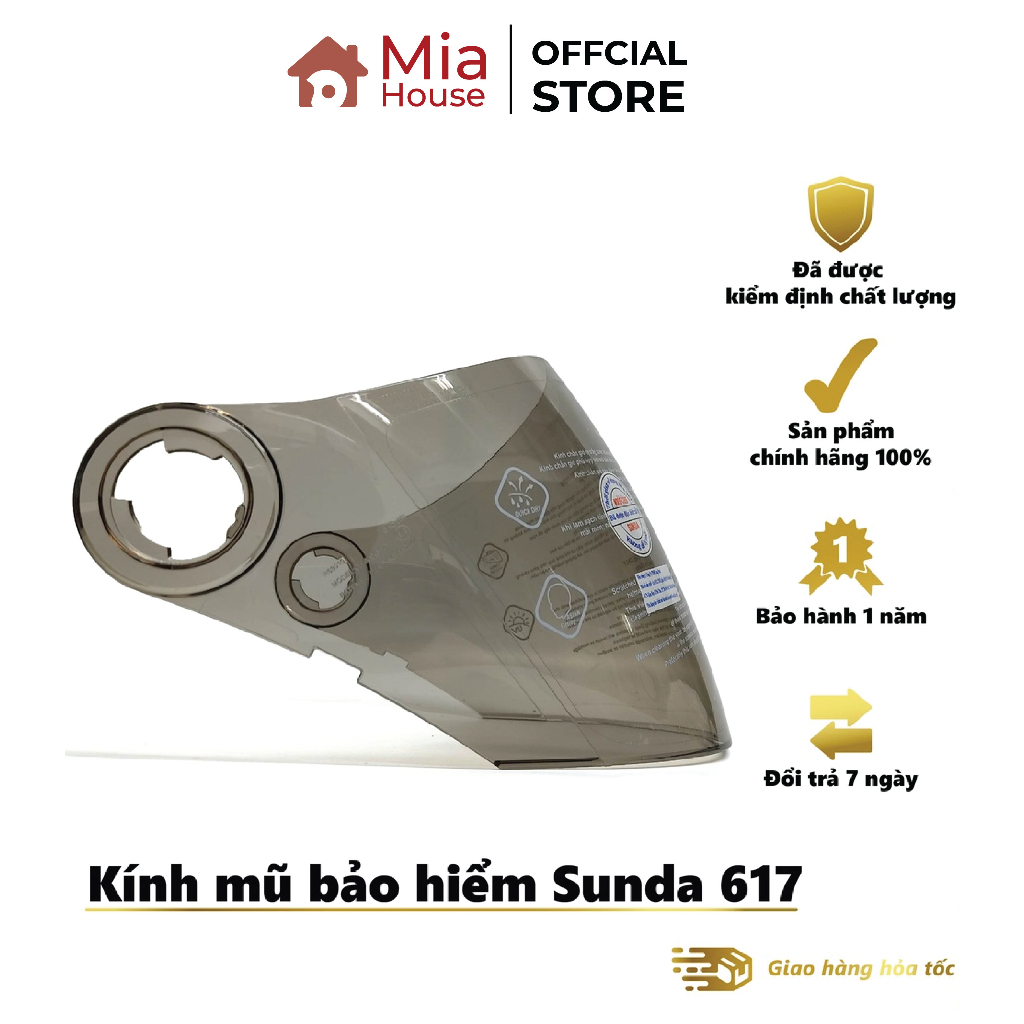 Kính mũ bảo hiểm Sunda 617 - kính trong hoặc kính trà