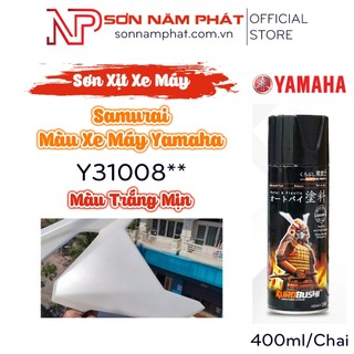 Sơn xịt samurai màu xe máy yamaha y31008** màu trắng mịn