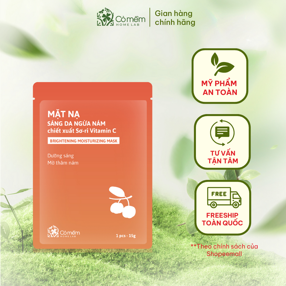 Mặt nạ Vitamin C sáng da ngừa nám Cỏ Mềm 15g