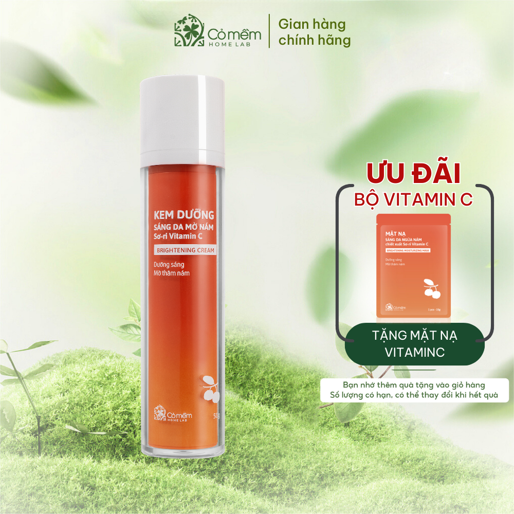 Kem dưỡng sáng da mờ nám tàn nhang Vitamin C Chiết xuất Sơ Ri Cỏ Mềm 50gr