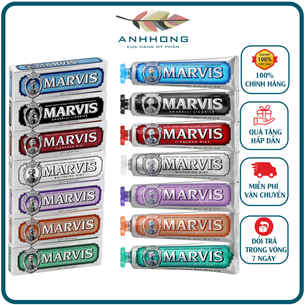 Kem đánh răng Marvis Toothpaste 85ml nhiều mùi hương