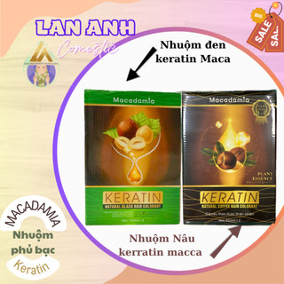 Nhuộm đen Keratin Nhuộm đen Maca không dính da đầu Nhuộm nâu tóc nhuộm nâu keratin
