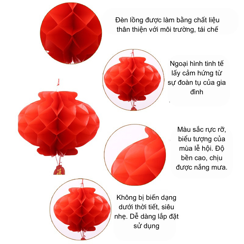 Đèn lồng đỏ mini treo trang trí Lễ Tết, rằm Trung thu