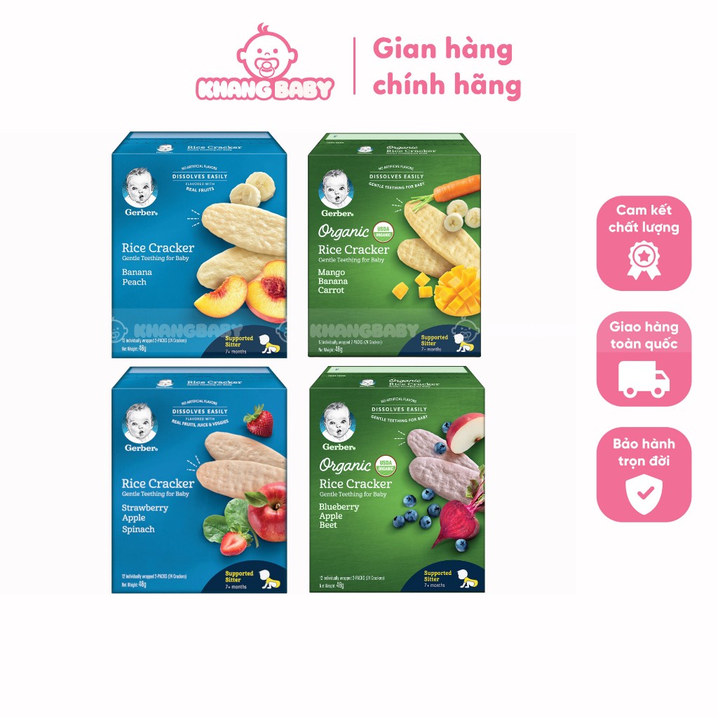 Bánh gạo ăn dặm Gerber cho bé từ 7 tháng - Shop Khang Baby