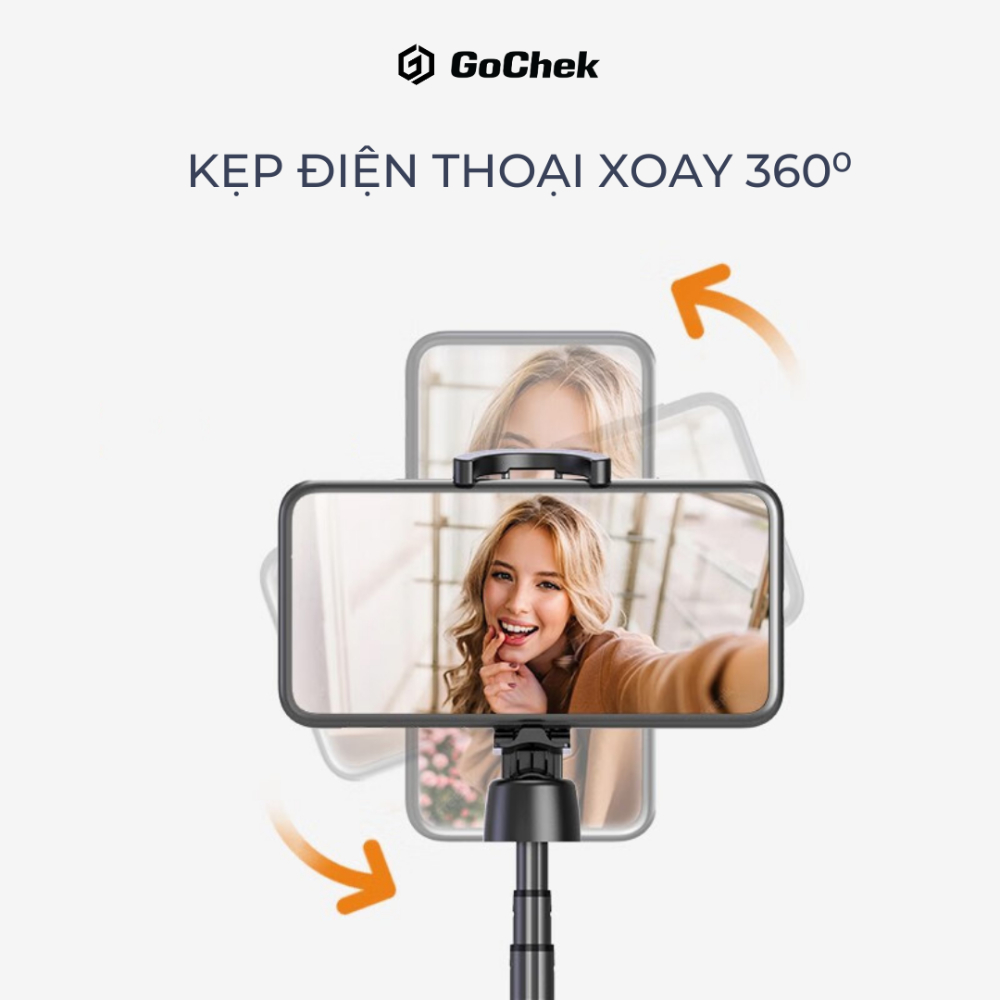 Gậy chụp ảnh tripod/ selfi Gochek SS100 Kết Nối Bluetooh điện thoại, livestream, vlog đa năng kéo dài 2m2 Bảo hành 2 năm