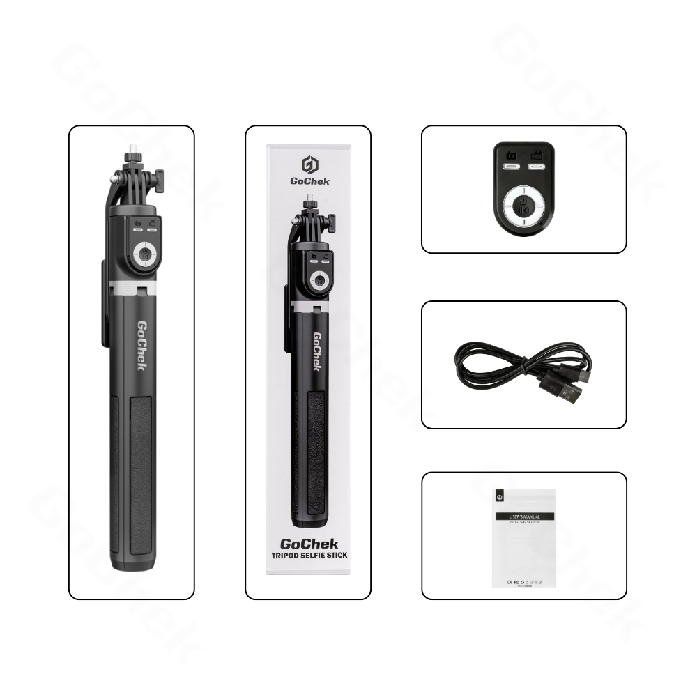 Gậy chụp ảnh tripod/ selfi Gochek SS100 Kết Nối Bluetooh điện thoại, livestream, vlog đa năng kéo dài 2m2 Bảo hành 2 năm