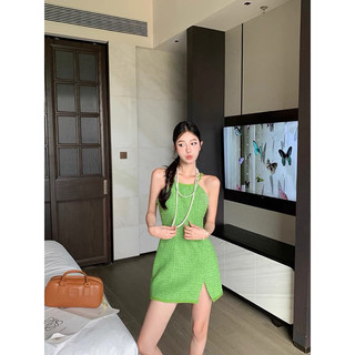 Đầm dạ Tweet cổ yếm