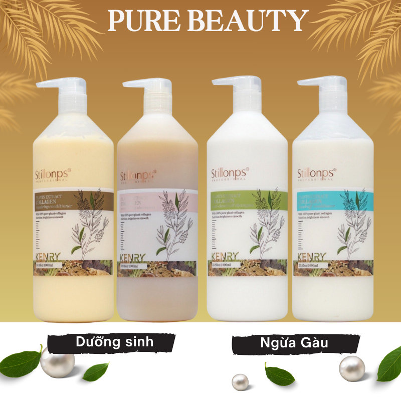 Dầu gội xả dưỡng sinh STILLONPS 1000ml * 2 kiềm dầu sạch gàu phục hồi tóc hư tổn hương thơm gây nhung nhớ siêu mượt
