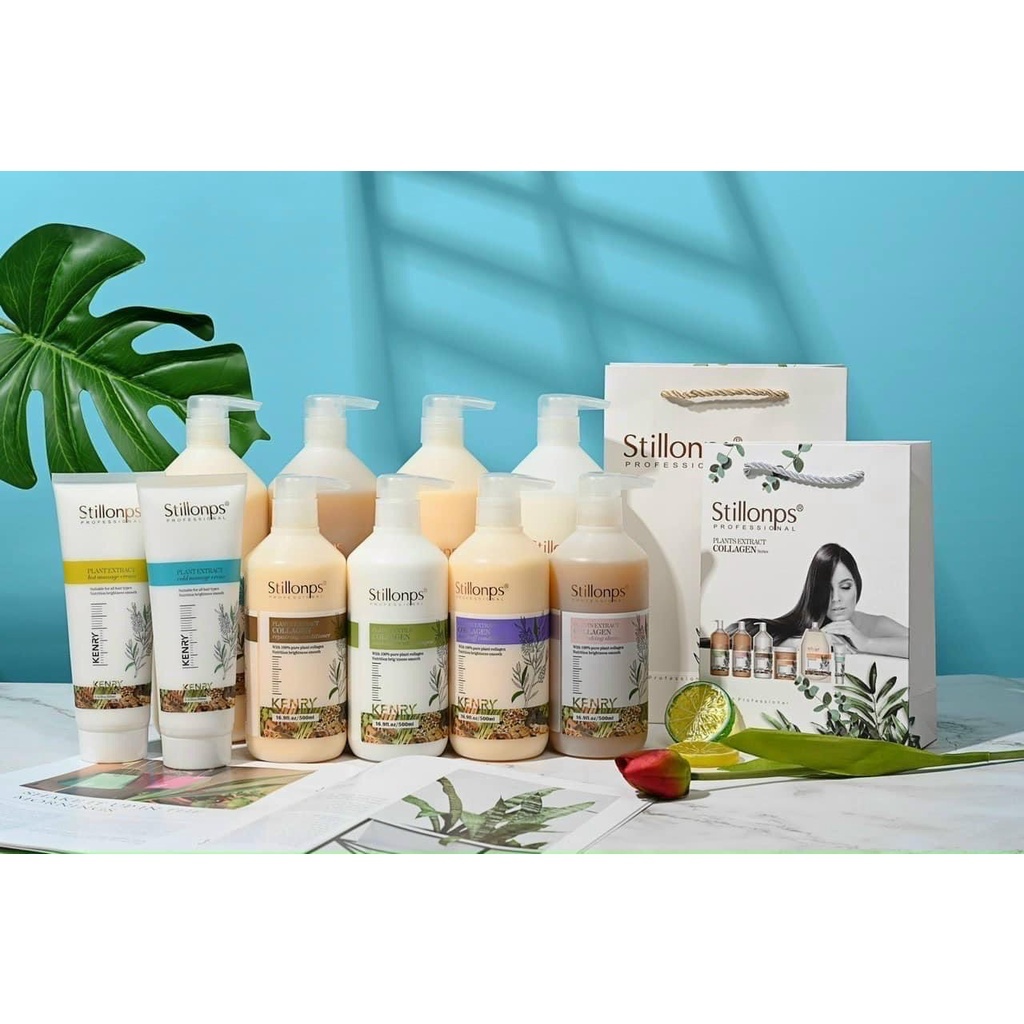 Dầu gội xả dưỡng sinh STILLONPS 1000ml * 2 kiềm dầu sạch gàu phục hồi tóc hư tổn hương thơm gây nhung nhớ siêu mượt