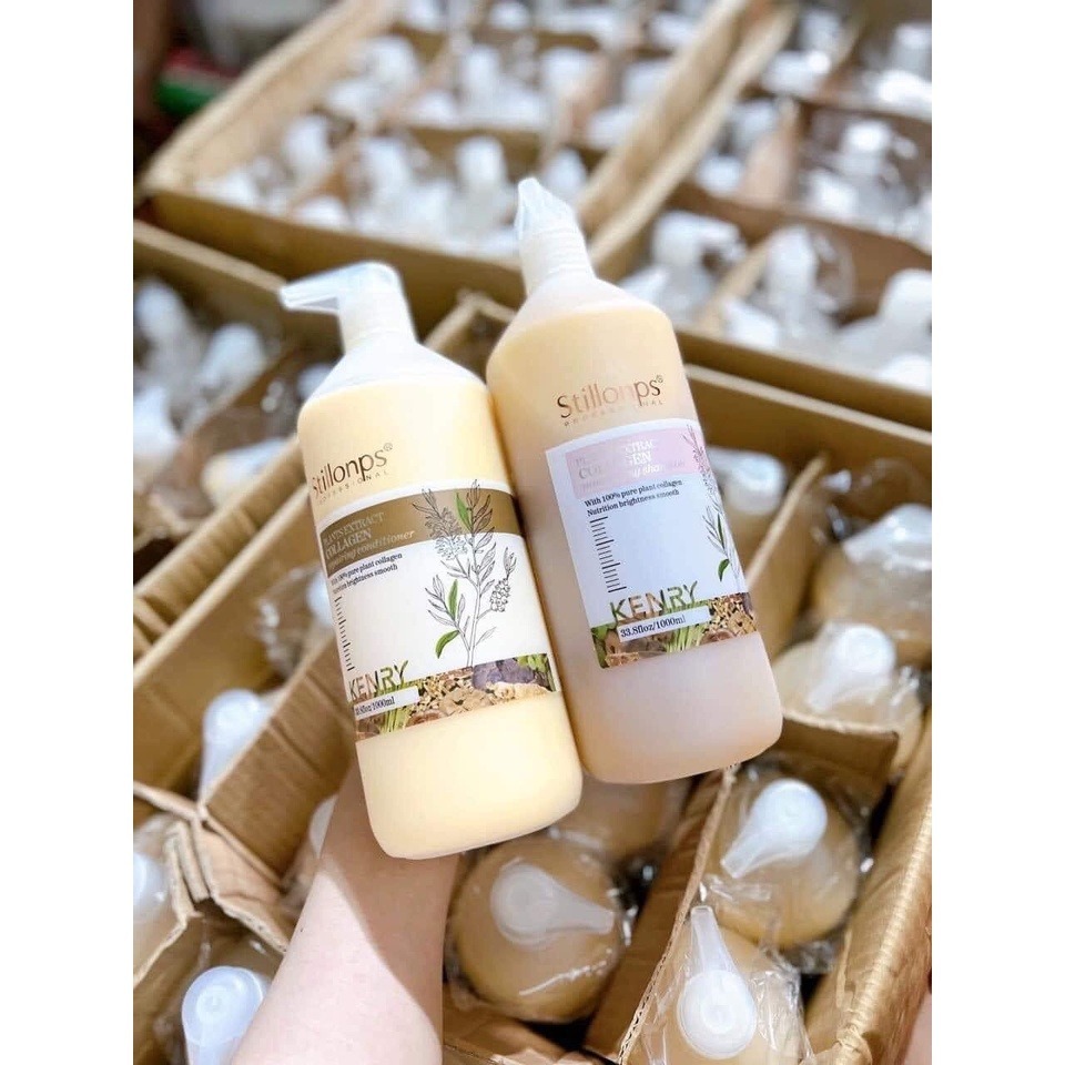 Dầu gội xả dưỡng sinh STILLONPS 1000ml * 2 kiềm dầu sạch gàu phục hồi tóc hư tổn hương thơm gây nhung nhớ siêu mượt