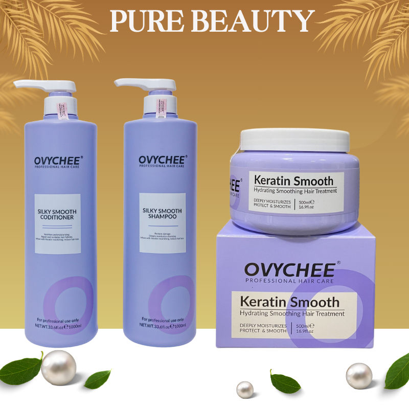 Dầu gội xả OVYCHEE 1000ML * 2 Kiềm dầu ngừa gầu ngăn rụng hiệu quả phục hồi tái sinh mầm tóc siêu mượt