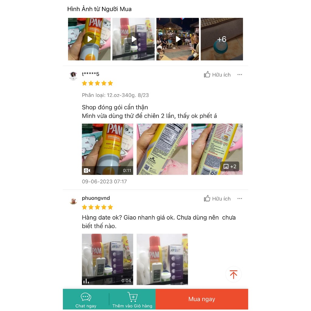 Dầu Ăn Kiêng PAM Original 12oz  0 Calories Dạng xịt