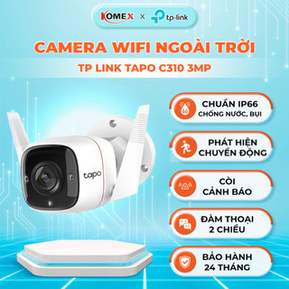 Camera wifi TP Link Tapo C310 2K đàm thoại 2 chiều kèm còi báo động, có khả năng xoay 360 giám sát an ninh ngoài trời