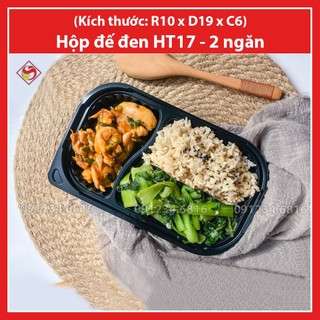 50 cái - Hộp nhựa đế đen HT17 - 2 ngăn
