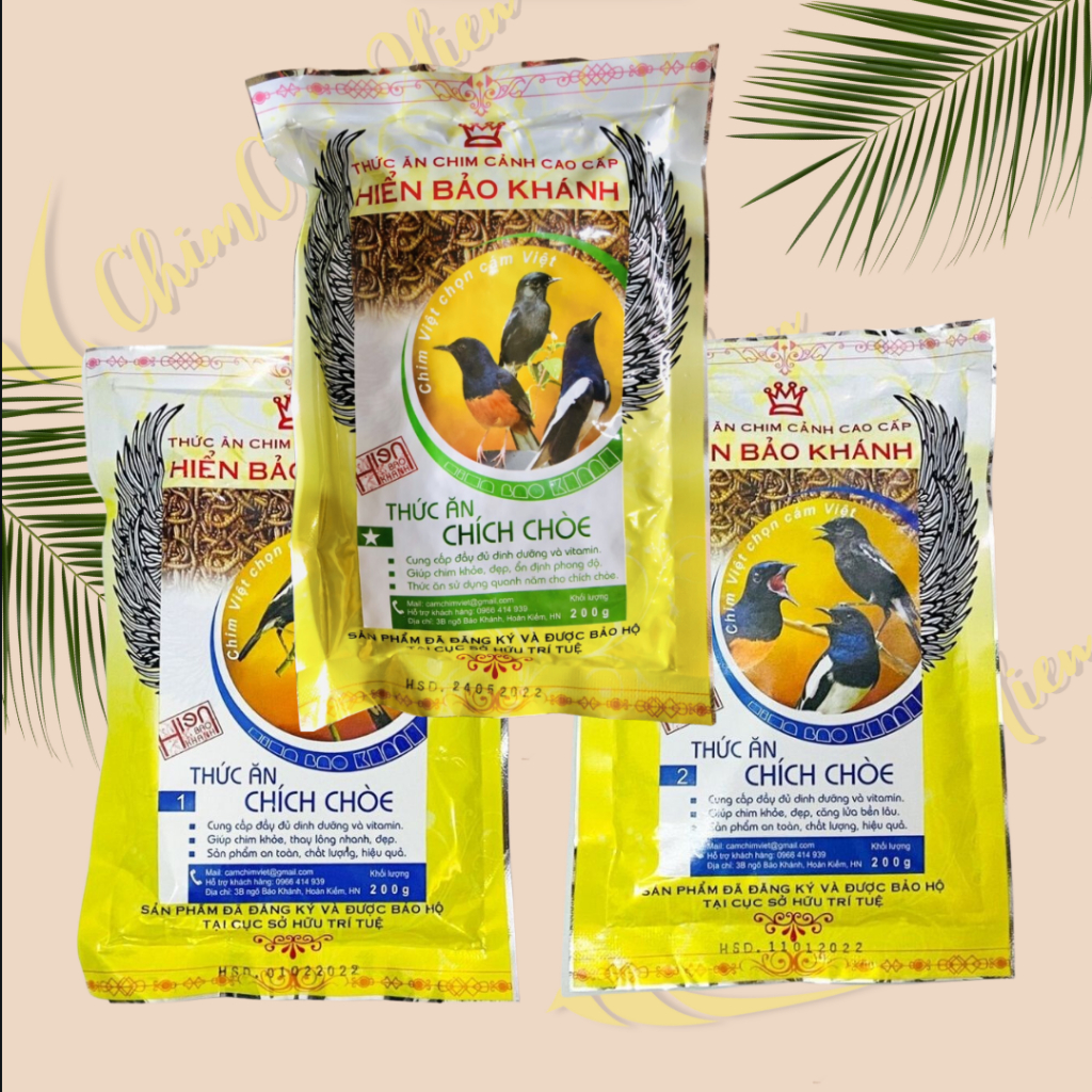 Cám chim cảnh Hiển Bảo Khánh - Chích chòe - 200g (ba loại)
