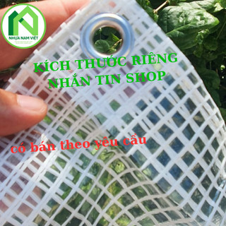  Bạt Trong Caro Che Mưa Lấy Sáng 70%-May Viền Đóng Khoen Sẵn-Chiều Dày Tùy Vào Bạn Đặt