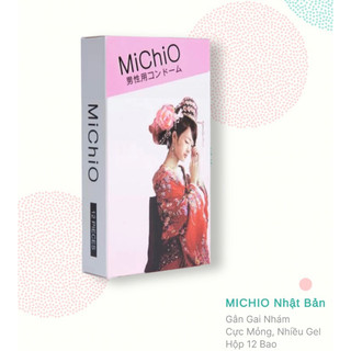 12 cái bao cao su michio , bao cao su michio hộp 12 cái