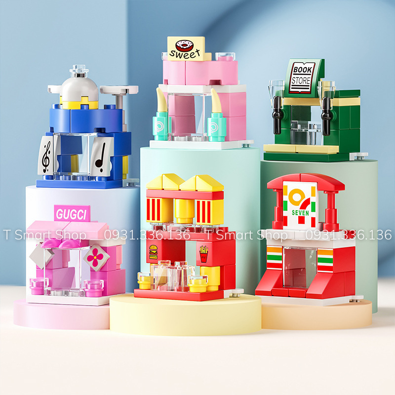 Đồ chơi lắp ghép mô hình cho bé gái: Lego xe bán hàng, lego xe kem, khu vui chơi, lâu đài, lego nhà bếp, họa sĩ