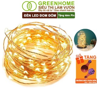 Dây Đèn Led Trang Trí Greenhome, Fairy Lights, Đom Đóm 1 Mét, 3 Chế Độ Sáng, Tặng Kèm Pin, Chịu Nước