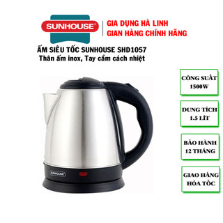 Ấm siêu tốc sunhouse shd1057, công suất 1500w, dung tích 1.5 lít, bảo hành 12 tháng