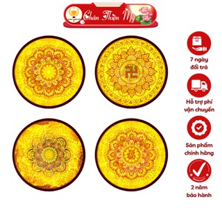  Đèn Hào Quang Phật Chuyển Động 3D In Tranh Trúc Chỉ CHÂN THIỆN MỸ Treo Tường Trang Trí Bàn Thờ Gia Tiên CTCC-02 