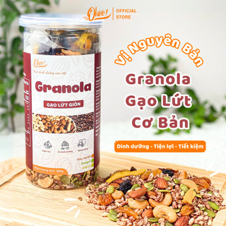Granola Gạo Lứt Cơ Bản Vị Nguyện Bản OHOO FOODS 500g - Hạt Ngũ Cốc Ăn Kiêng Dinh Dưỡng, Tiện Lợi, Tiết Kiệm