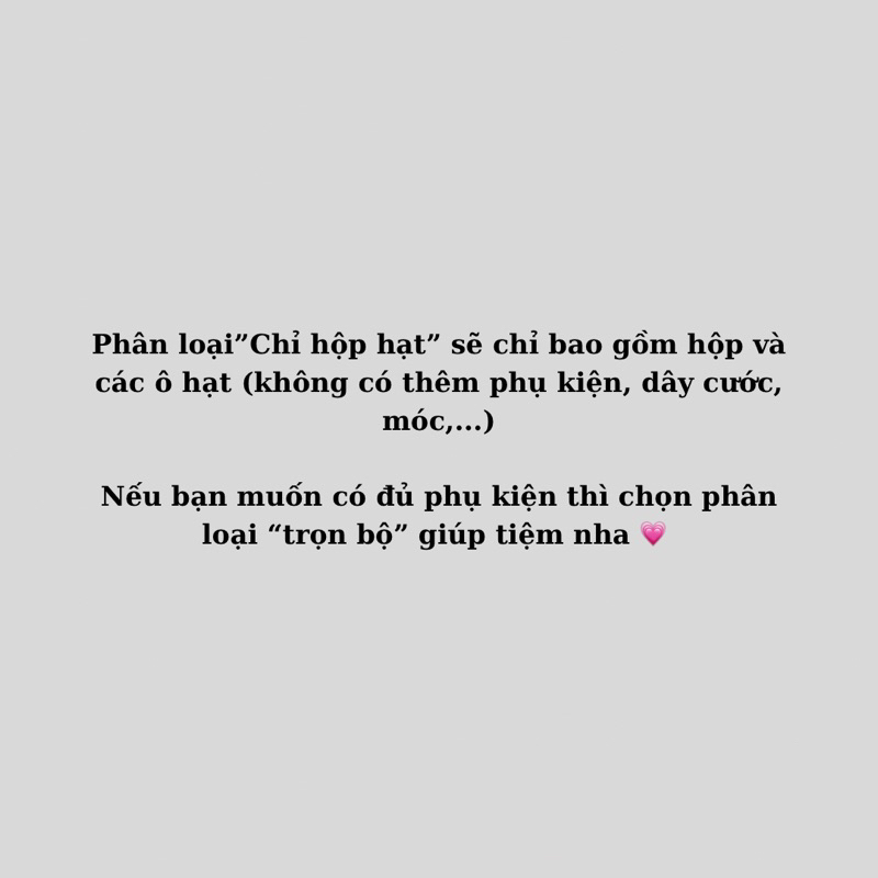 🌈BỘ HẠT CƯỜM  LÀM VÒNG TAY, NHẪN, MÓC KHÓA, DÂY CHUYỀN,...