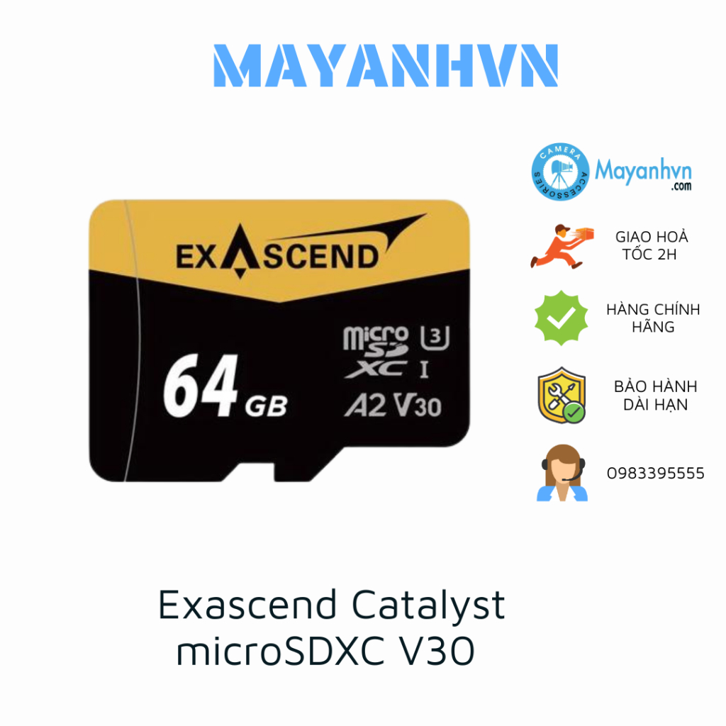 Thẻ Nhớ Exascend Catalyst microSDXC - V30 64GB/128GB/256GB