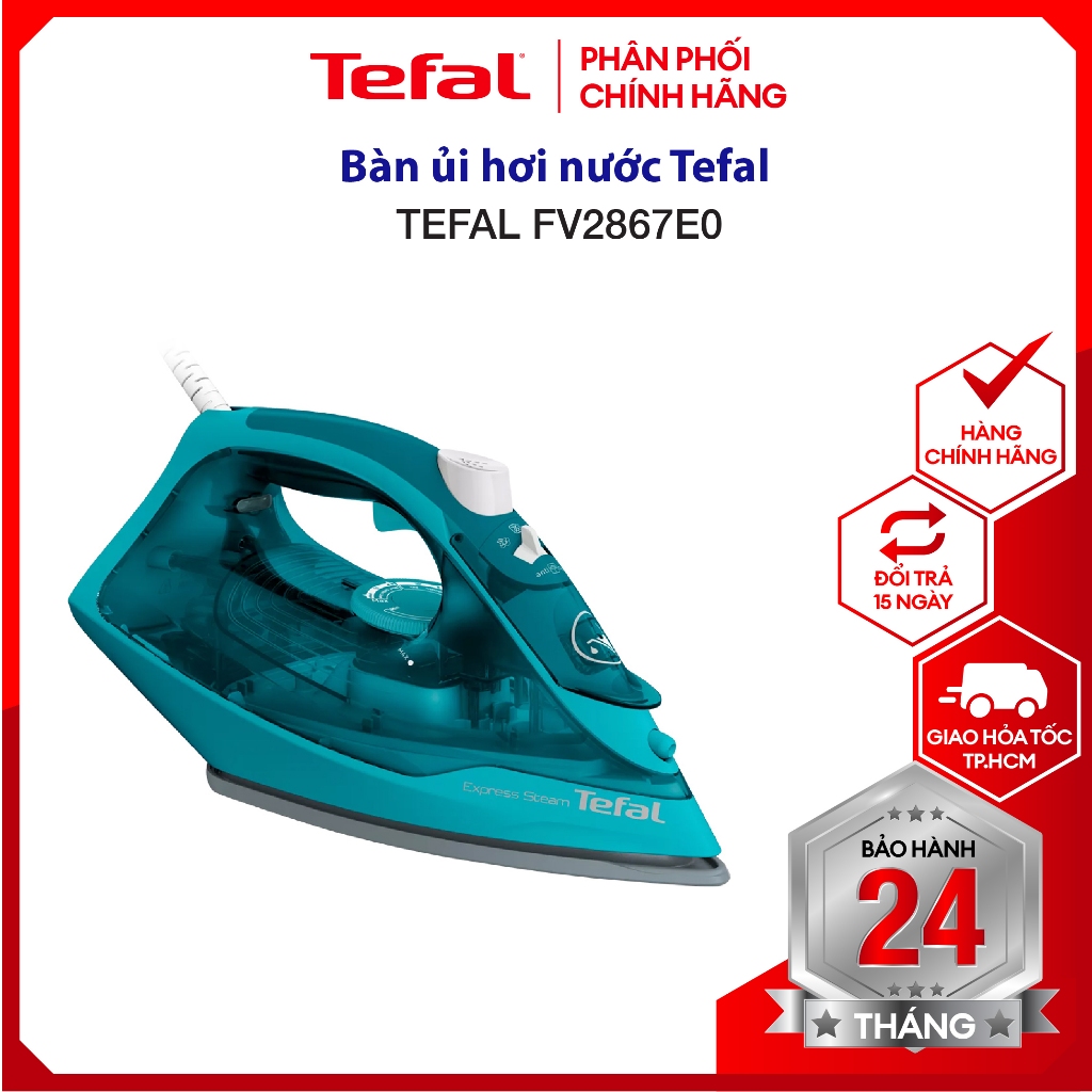 Bàn ủi hơi nước Tefal FV2867E0 - Hàng chính hãng, bảo hành 24 tháng