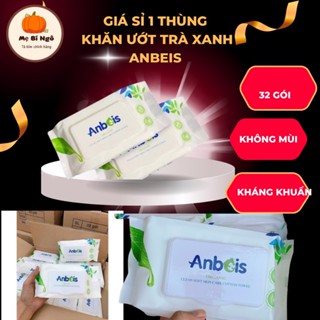 [GIÁ SỈ 1 THÙNG 32 GÓI - MUA NHIỀU GIẢM GIÁ]KHĂN ƯỚT TRÀ XANH ANBEIS, KHĂN ƯỚT KHÔNG MÙI, AN TOÀN CHO BÉ (GIÁ SỈ