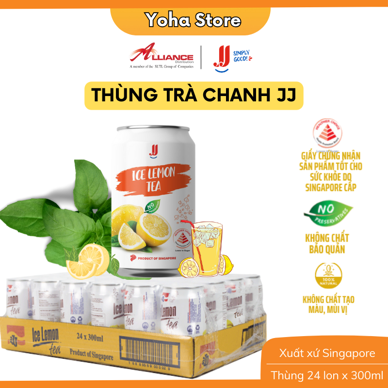 Thùng Trà Chanh JJ (24 Lon x 300ml) - Thương hiệu Singapore