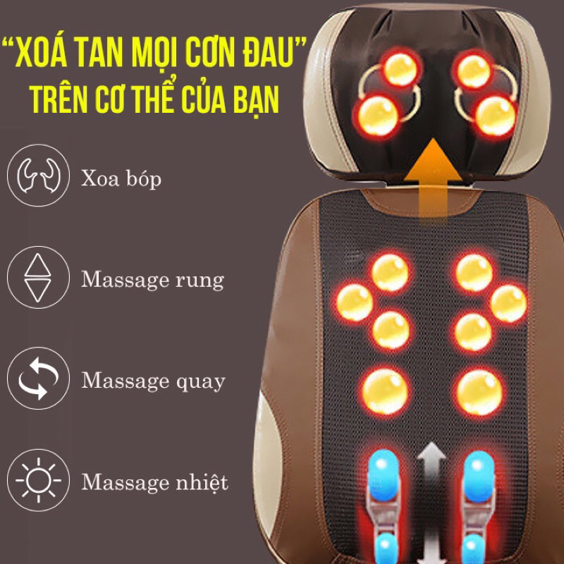 Đệm massage Hàn quốc 6D Massage Con năn và túi khí-Bảo hành 5 năm chính hãng