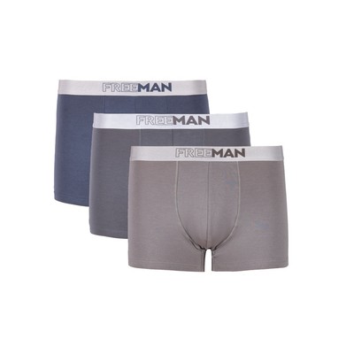 Combo 3 Quần lót boxer nam Freeman, chất liệu cotton thoáng mát, thấm hút mồ hôi tốt BO509