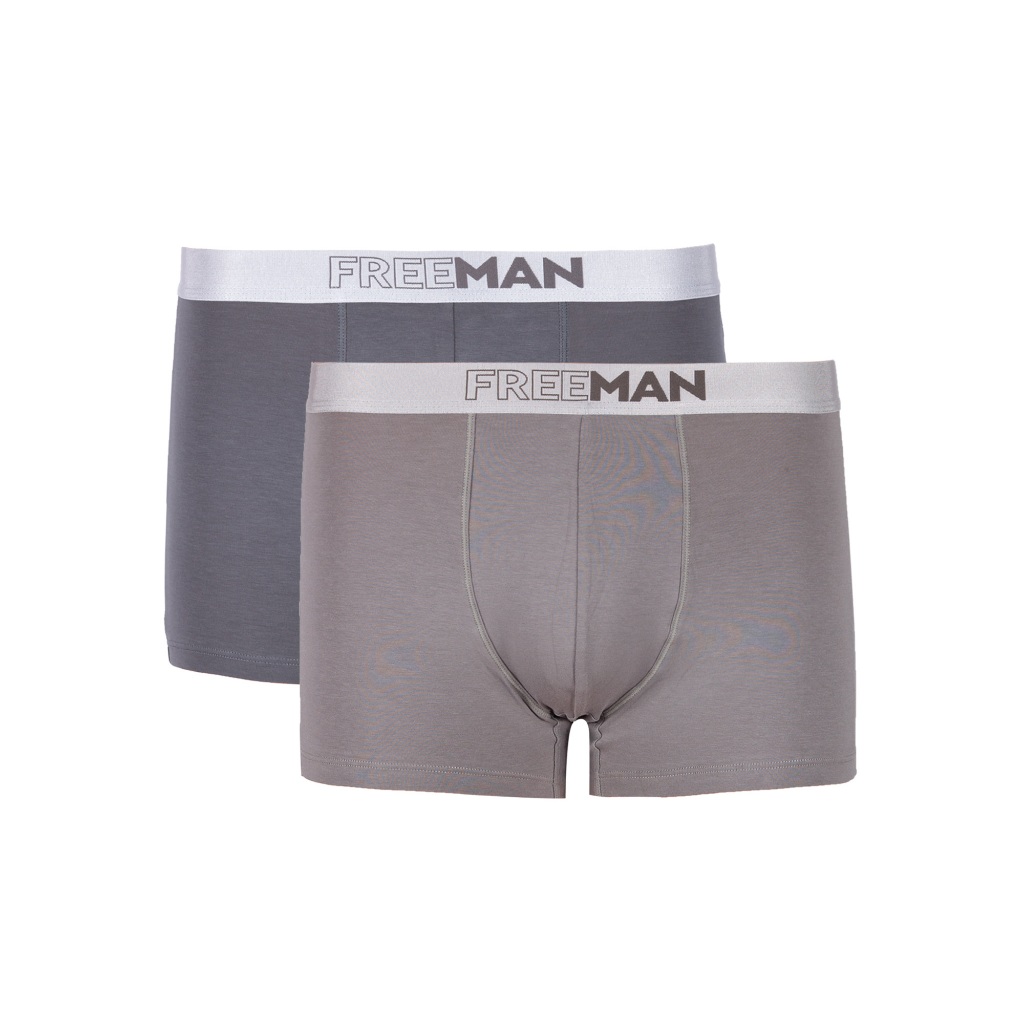Combo 2 Quần lót boxer nam Freeman, chất liệu cotton thoáng mát, thấm hút mồ hôi tốt BO509