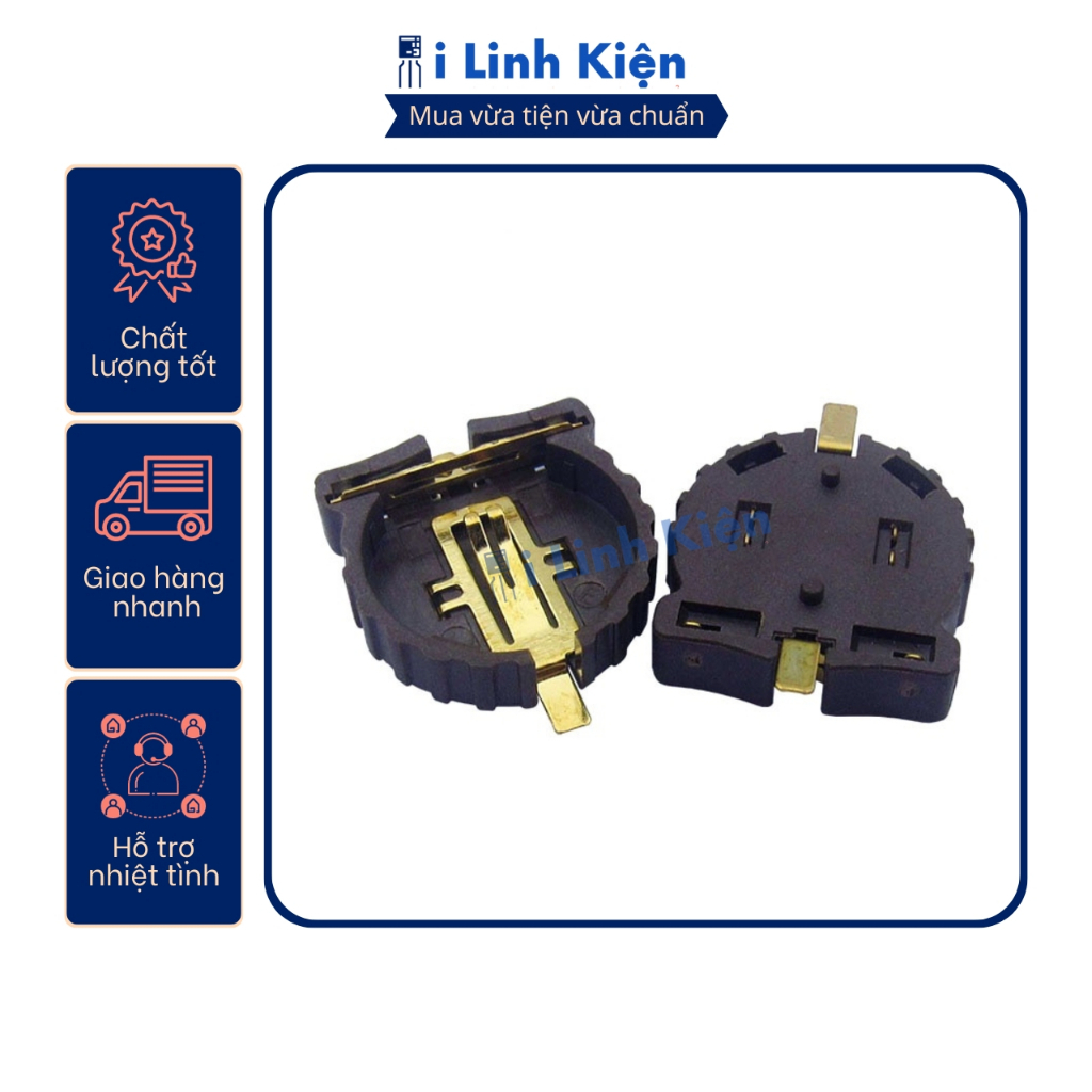 Đế pin CR1220 chân dán SMD, chân cắm DIP