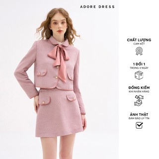 Chân váy Mini skirt casual style tweed hồng nhạt 312SK1060 ADORE DRESS