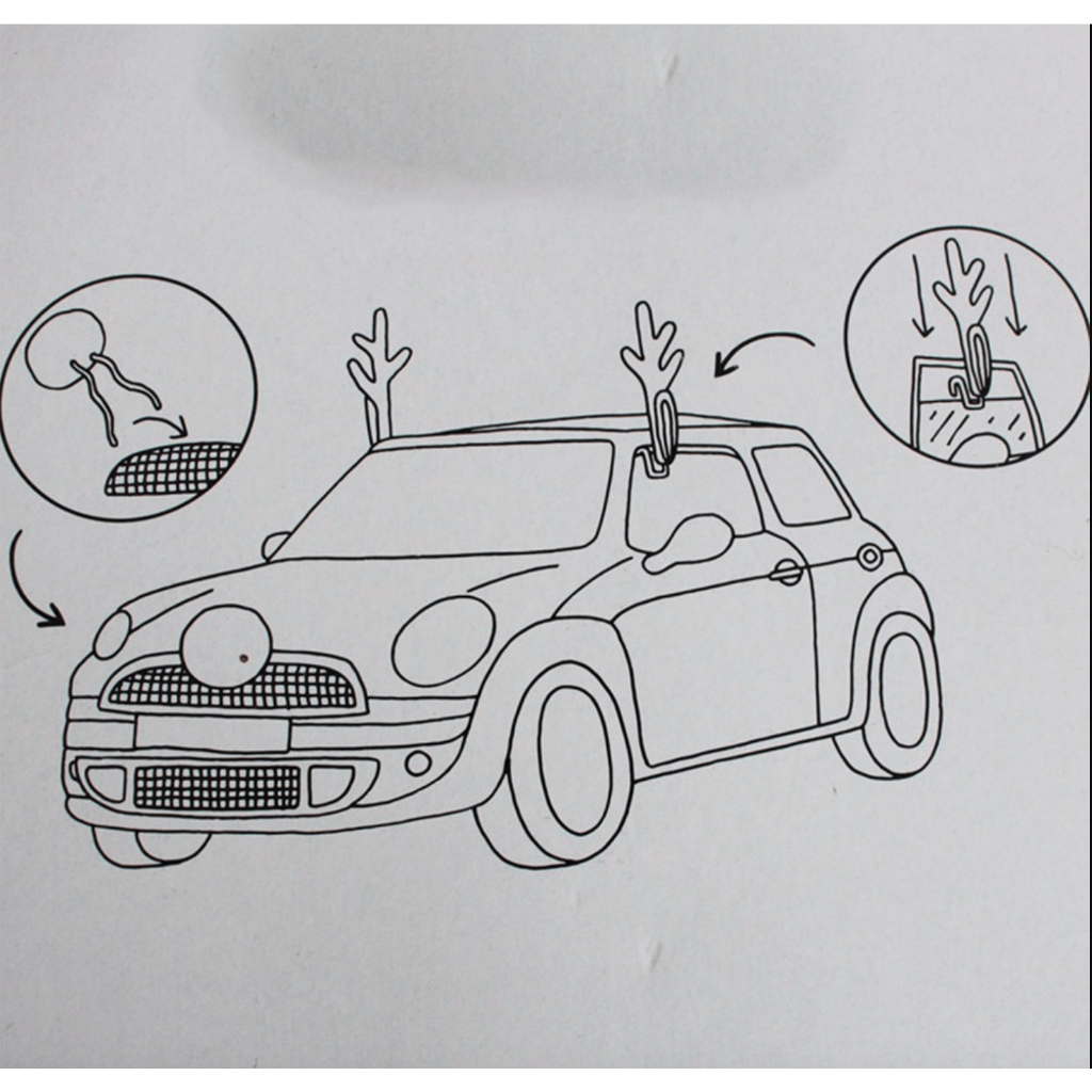 Cặp Sừng Tuần Lộc Và Mũi Đỏ Trang Trí Xe Hơi- Sừng Hươu Trang Trí Xe Hơi & Mũi Tuần Lộc Giáng Sinh